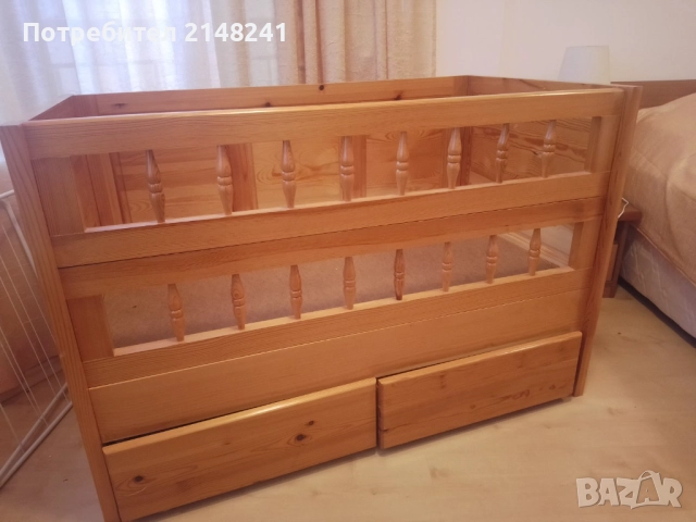 Продавам  детска кошара масивно  дърво и бебешко столче-350 лв, снимка 6 - Мебели за детската стая - 52877870