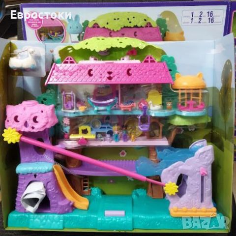 Игрален комплект Polly Pocket House in the Trees с 2 микро кукли, разширяема къща за на дърво Polly , снимка 6 - Образователни игри - 46311952