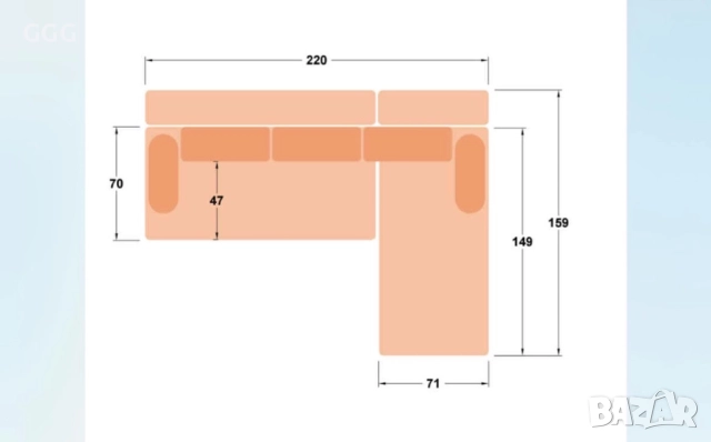 Ъглов Диван за Хол/Дневна, снимка 3 - Дивани и мека мебел - 52525654