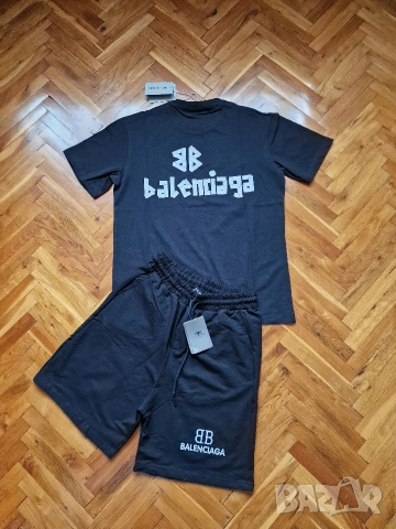 Страхотен мъжки екип къси панталони и тениска BALENCIAGA размер S M L XL 2XL , снимка 5 - Спортни дрехи, екипи - 53904289