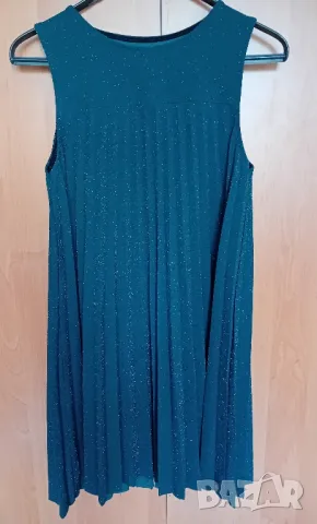 Маслено зелена рокля солей , снимка 2 - Рокли - 49986904