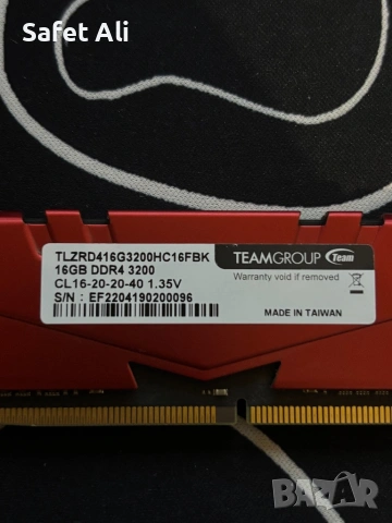 Рам памет T-Force Vulcan Z 16gb 3200Mhz DDR4, снимка 3 - RAM памет - 53561385