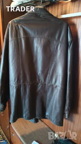 Мъжко кожено  яке шуба естествена телешка кожа тъмно кафяво,  размер L, снимка 9 - Якета - 16713238