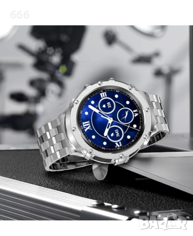 Комплект метален корпус и гривна, HASLFM, съвместим с Samsung Galaxy Watch 6/5/4 44mm, неръждаема ст, снимка 3 - Други - 52878586