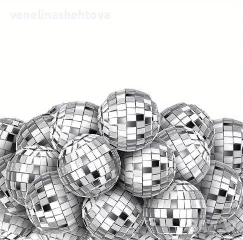 15 броя огледални диско топчета топки за декорация на торта , снимка 5 - Други - 52596049