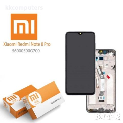 LCD Дисплей за Xiaomi Redmi Note 8 Pro (2019) 56000500G700 / Тъч скрийн / Рамка / Tarnish (Графит) /, снимка 1 - Резервни части за телефони - 46595211