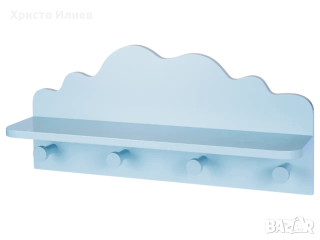 Детска закачалка за стена Облак Син Бял , снимка 4 - Мебели за детската стая - 50961385