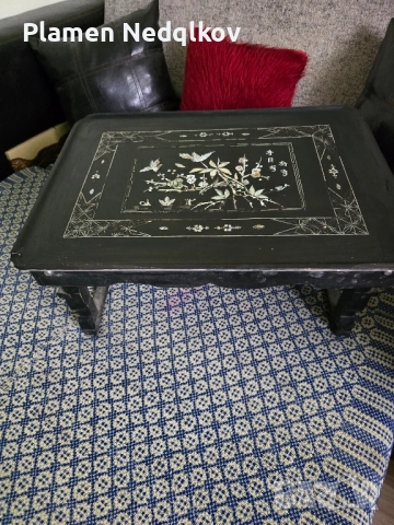 Масичка със украса от седеф., снимка 4 - Маси - 51710363