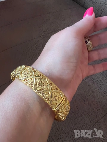 Позлатена дубайска  гривна , снимка 9 - Гривни - 53936757