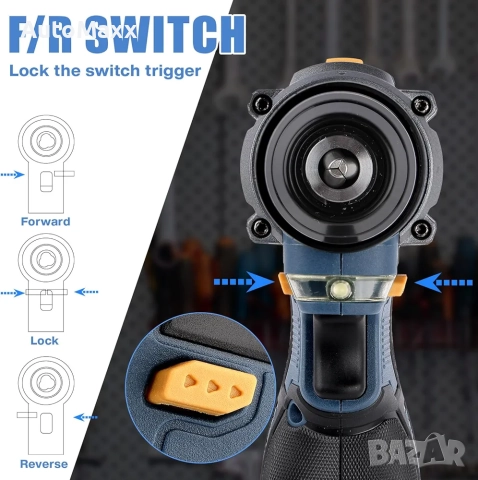 Безчетков винтоверт 16.8V в комплект с две батерии зарядно и куфар, снимка 6 - Винтоверти - 52119838