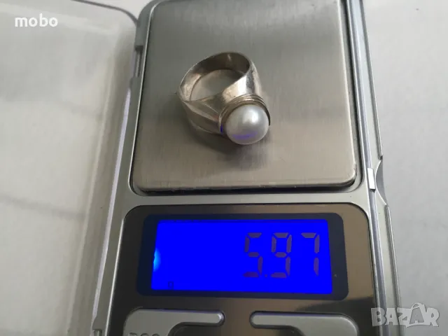 Красив нов сребърен пръстен със седеф, общо тегло 5.97г , проба 925. , снимка 2 - Пръстени - 49674193