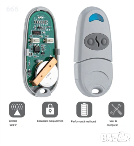 Съвместимо дистанционно управление 433 MHz, разстояние на предаване 50-100m, включва батерия, снимка 3 - Друга електроника - 53248919