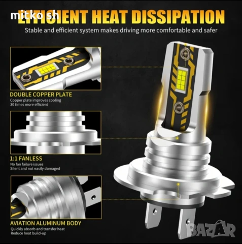 H7 Led автомобилни крушки, снимка 7 - Аксесоари и консумативи - 53503071