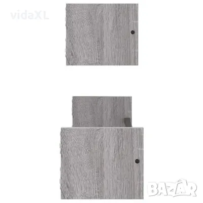 vidaXL Стенни рафтове с пръти 2 бр сив сонома 60x16x14 см(SKU:835437), снимка 4 - Други - 48492106