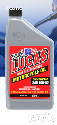 Висококачествено синтетично мотоциклетно масло 10W50 на Лукас Ойл
