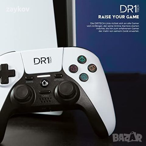 DR1TECH ShockPad II безжичен контролер за игри за PS4/PS3, съвместим с PC/iOS и двойна вибрация, снимка 7 - Аксесоари - 45101343