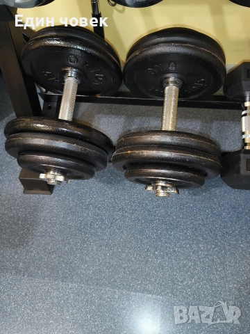 дъмбели на дискове , снимка 5 - Фитнес уреди - 52636601