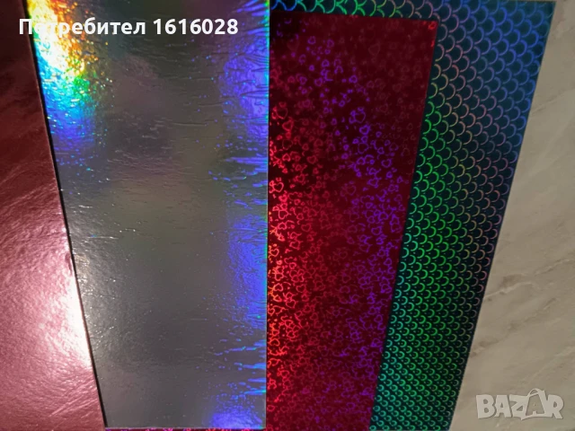 Комплект с цветни блестящи картони за скрамбук,картички,албуми., снимка 3 - Ученически пособия, канцеларски материали - 50654763