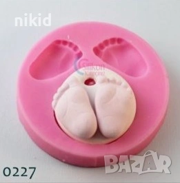 Крачета крак крака краче кръгла основа силиконов молд форма калъп прощъпулник кръщене гипс шоколад