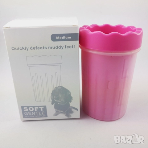 🐾🧼 Уред за почистване на лапи със силиконови ресни  