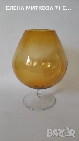 Голяма 1-литрова чаша от цветно издухано стъкло, снимка 4 - Чаши - 52035412