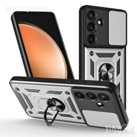 Samsung Galaxy S25 FE Удароустойчив Ring Holder/ Sliding Camera Cover Калъф и Протектор, снимка 7 - Калъфи, кейсове - 51832222