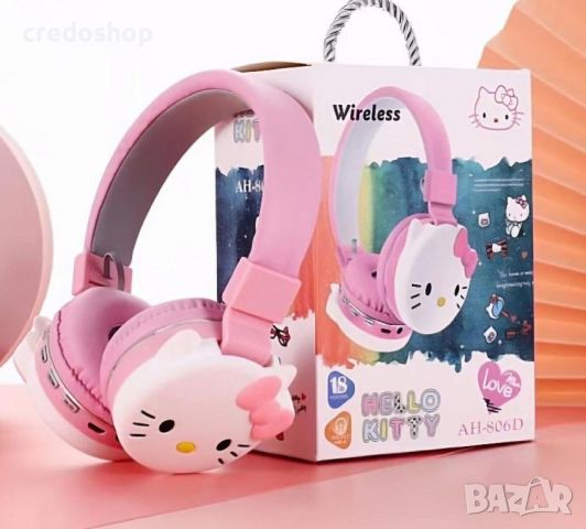 Детски слушашки стич, соник, спайди, kuromi, hello kitty, bluetooth, снимка 5 - Безжични слушалки - 46461709