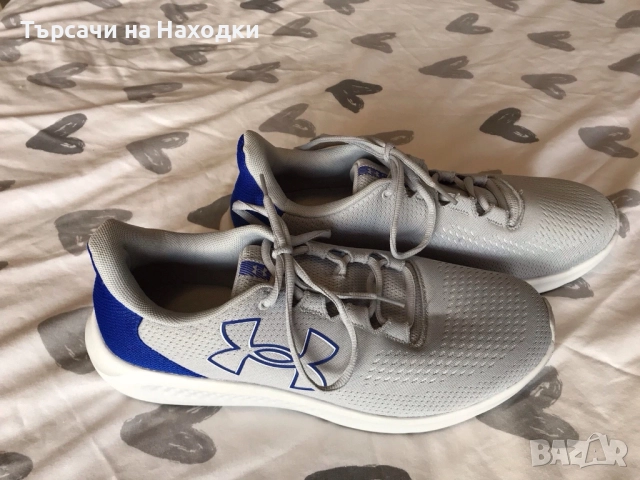 $99 Мъжки маратонки Under Armour Trainers Grey And Blue Размер UK10.5 EU45 US11.5 в сиво и синьо, снимка 6 - Маратонки - 52110645