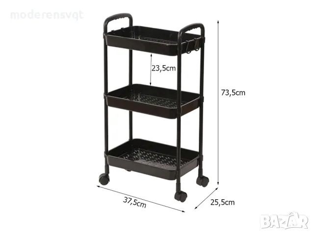 Етажерка кухня и баня 3 нива с колелца, снимка 5 - Етажерки - 49210134