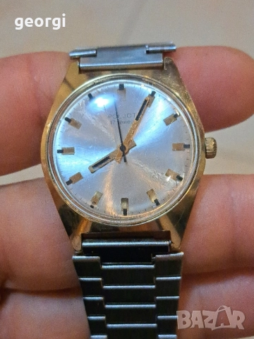 съветски позлатен часовник Poljot с метална верижка Полет , снимка 7 - Мъжки - 52668207