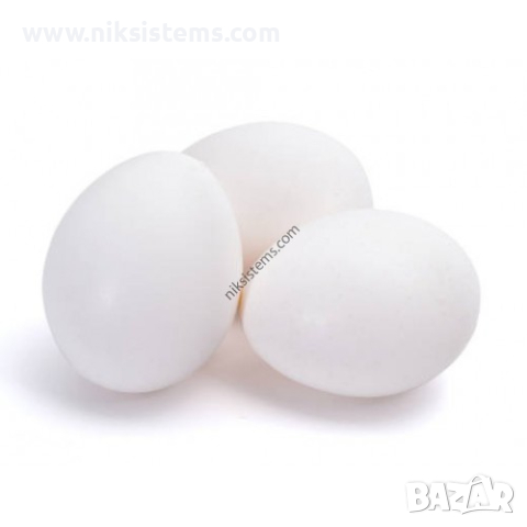 Изкуствени кокоши Яйца пластмасови бели, плътни - Арт. №: 30154