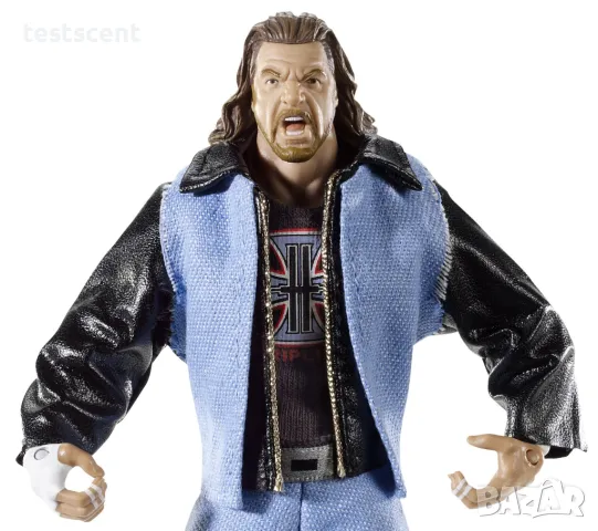 Облекло за екшън фигура Triple H Трите Хикса Denim Leather Jacket action figure clothing играчка, снимка 3 - Фигурки - 48503844