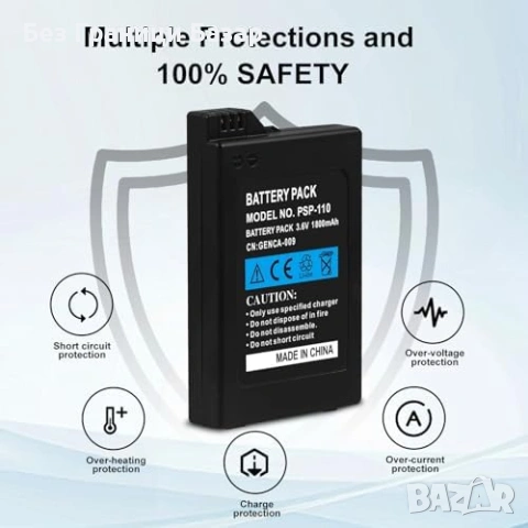 Нова Презареждаема Li-ion батерия 1800mAh за Sony PSP 1000 3.6V фото, снимка 3 - Батерии, зарядни - 53692128