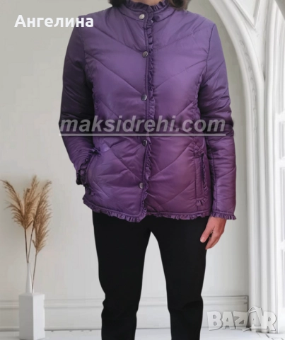 Дамско елегантно яке тип сако от промазан шушляк с къдри.