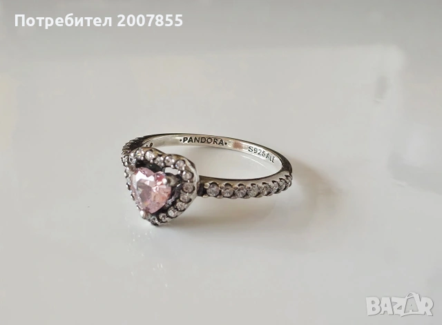 Пръстен със сърце Pandora , снимка 3 - Пръстени - 54149124
