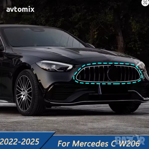 LED решетка за Mercedes C-Class W206 Sports Amg Line GT с осветена предна броня C200 C260 C220 2022-, снимка 2 - Аксесоари и консумативи - 51732017