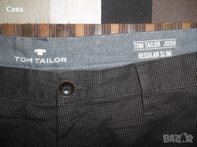 Къси панталони TOM TAILOR  мъжки,Л и ХЛ  /сив,ситно каре/, снимка 5 - Къси панталони - 46232704
