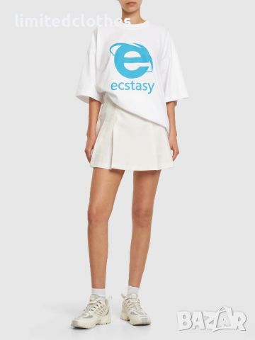 VETEMENTS White Ecstasy Logo Print Oversized Мъжка / Дамска Тениска size М (XL), снимка 8 - Тениски - 46802444