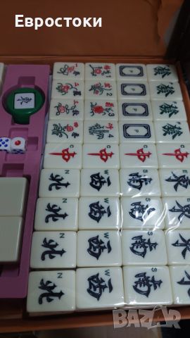 Комплект за маджонг LANYOTA, комплект за игра на китайски маджонг с куфар за носене, снимка 12 - Настолни игри - 45650831