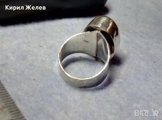 ЕФЕКТЕН ВинтиджАРТ СКЪПОЦЕНЕН СРЕБЪРЕН ПРЪСТЕН СРЕБРО 925 SEZGIN СЕЗГИН с ШЛИФОВАН ЧЕРЕН ОНИКС 29924, снимка 8 - Пръстени - 49913329
