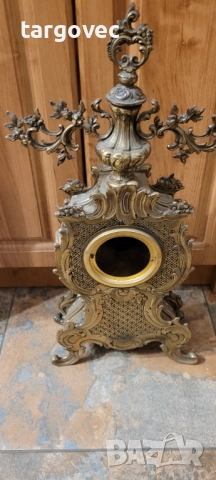 Много голям бронзов старинен часовник, снимка 5 - Антикварни и старинни предмети - 52676110