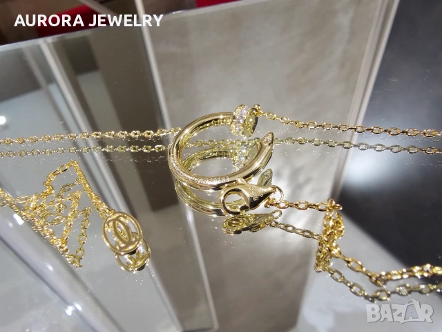 CARTIER Nail Juste un Clou Gold Diamonds Pendant Дамско Колие Пирон, снимка 7 - Колиета, медальони, синджири - 53007251