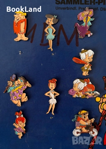 Винтидж колекционерски значки на семейство Флинтстоун от 1992 г, снимка 2 - Колекции - 51677253