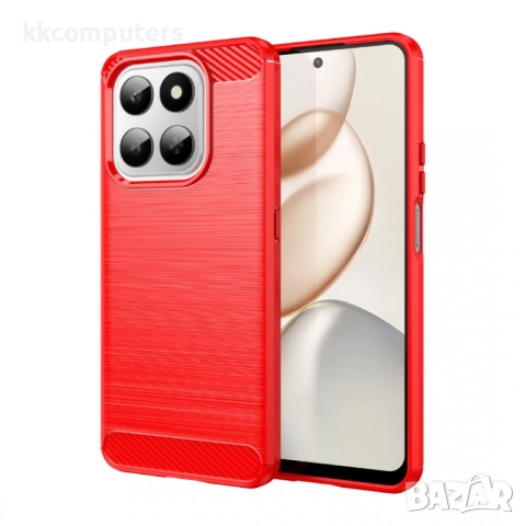 WANLONFENG TPU Калъф за Honor X7d / 400 Smart- Въглеродно влакно, вкл. Стъклен протектор, 3 Цвята, снимка 3 - Калъфи, кейсове - 52467534