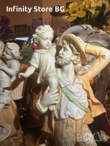 🌟✨ Volkstedt Germany – “Семейството” от Richard Eckert & Co., Circa 1894 ✨🌟, снимка 3 - Антикварни и старинни предмети - 53465272