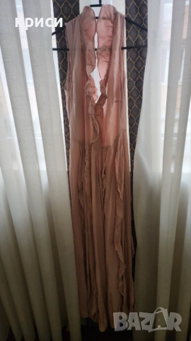 Дамска дълга рокля H&M цвят праскова размер 36, снимка 2 - Рокли - 54056943