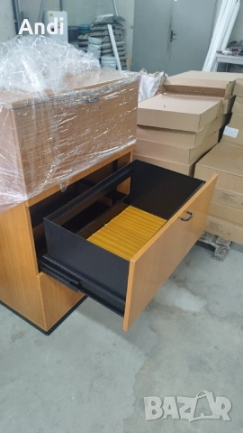 Офис шкаф - шкаф с 3 чекмеджета цвят череша 80/50/118см, снимка 2 - Шкафове и рафтове - 54072917