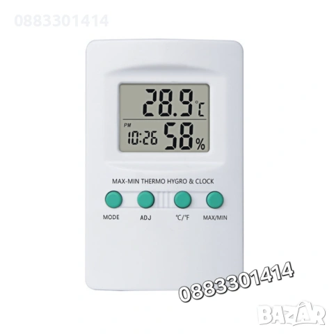 Влагомер Термометър за вътрешна и външна температура , снимка 4 - Други - 53563191