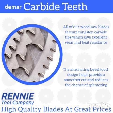 Rennie Tools TCT Циркулярни ножове, 255 мм остриета за трион 25,4 мм отвор с 80 зъба (2 броя), снимка 5 - Други инструменти - 45512296