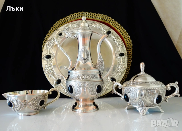 Посребрена медна каничка,чаша. , снимка 8 - Антикварни и старинни предмети - 51781247